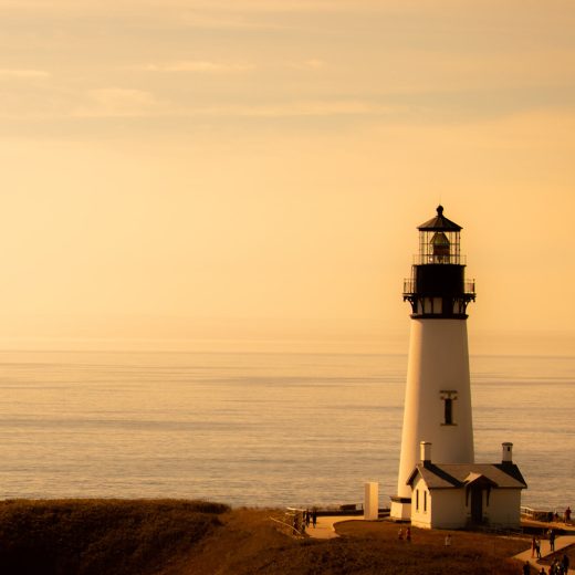 Lighthouse overlooking sea