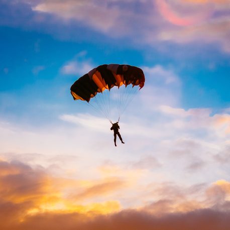 Solo parachute in air